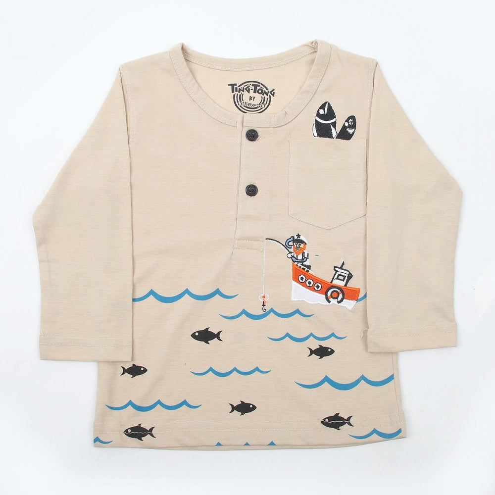 Boys Full Sleeves T-Shirt - Skin, Boys T-Shirts, Chase Value, Chase Value