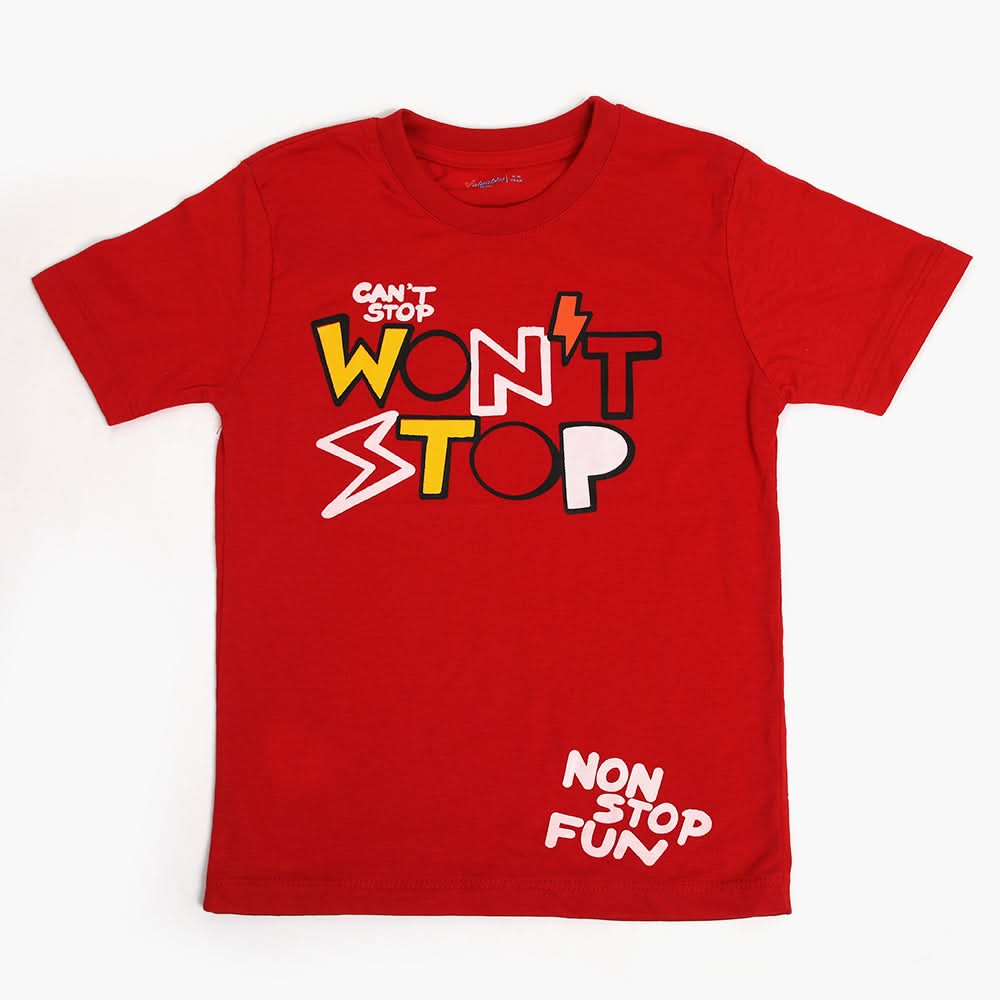 Boys Half Sleeves T-Shirt - Red, Boys T-Shirts, Chase Value, Chase Value