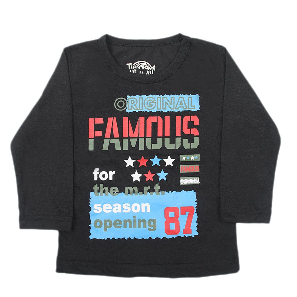 Boys Full Sleeves T-Shirt - Black, Boys T-Shirts, Chase Value, Chase Value