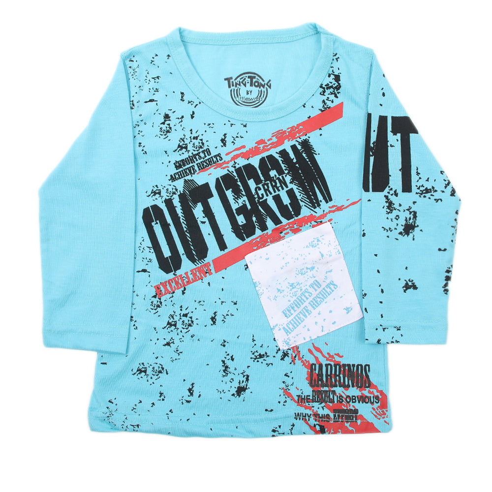 Boys Full Sleeves T-Shirt - Sky Blue, Boys Hoodies & Sweat Shirts, Chase Value, Chase Value