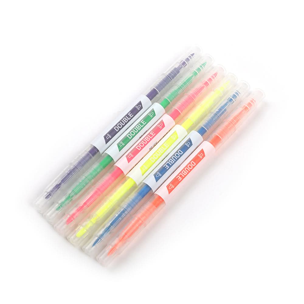 Highlighter Double Side Colour Set Pack Of 6 - Multi Color, Pencil Boxes & Stationery Sets, Chase Value, Chase Value