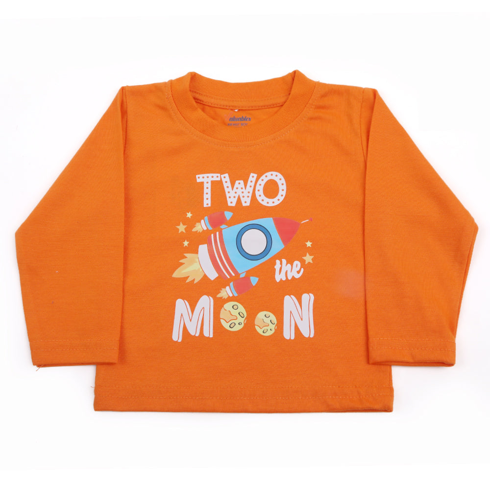 Newborn Boys Full Sleeves T-Shirt - Orange, Newborn Boys Shirts & T-Shirts, Chase Value, Chase Value