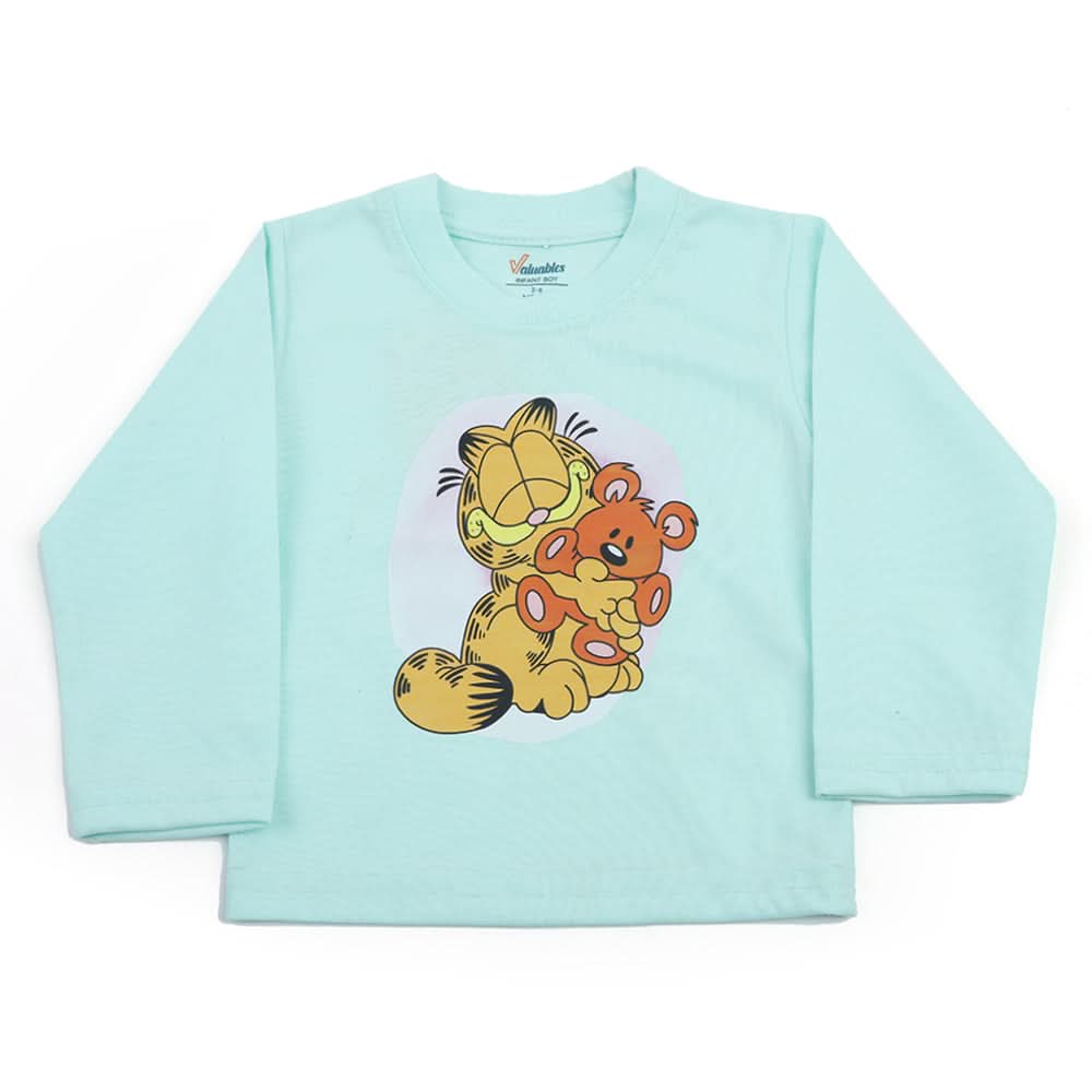 Newborn Boys Full Sleeves T-Shirt - Cyan, Newborn Boys Shirts & T-Shirts, Chase Value, Chase Value