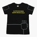 Boys Half Sleeves T-Shirt - Black, Boys T-Shirts, Chase Value, Chase Value
