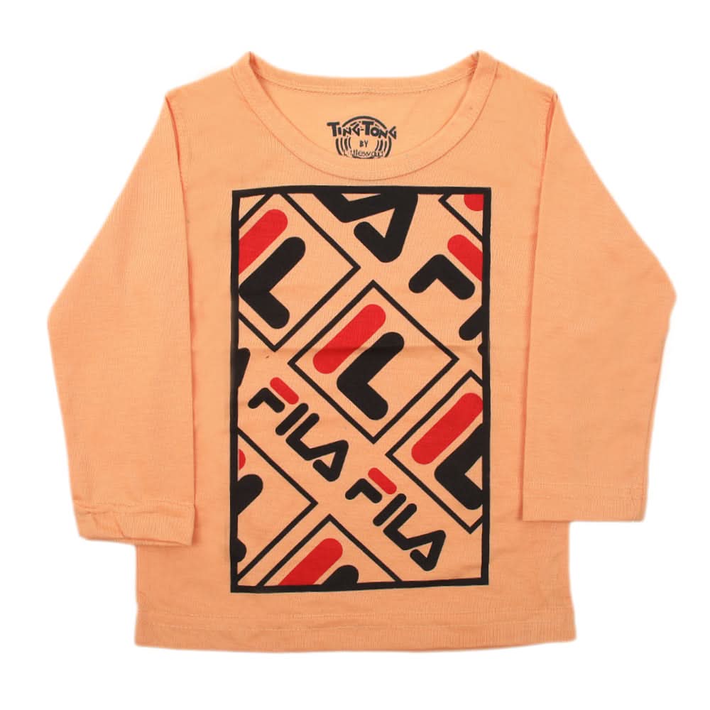 Boys Full Sleeves T-Shirt - Peach, Boys T-Shirts, Chase Value, Chase Value