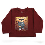 Newborn Boys Full Sleeves T-Shirt - Maroon, Newborn Boys Shirts & T-Shirts, Chase Value, Chase Value