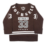 Boys Full Sleeves T-Shirt - Dark Brown, Boys T-Shirts, Chase Value, Chase Value
