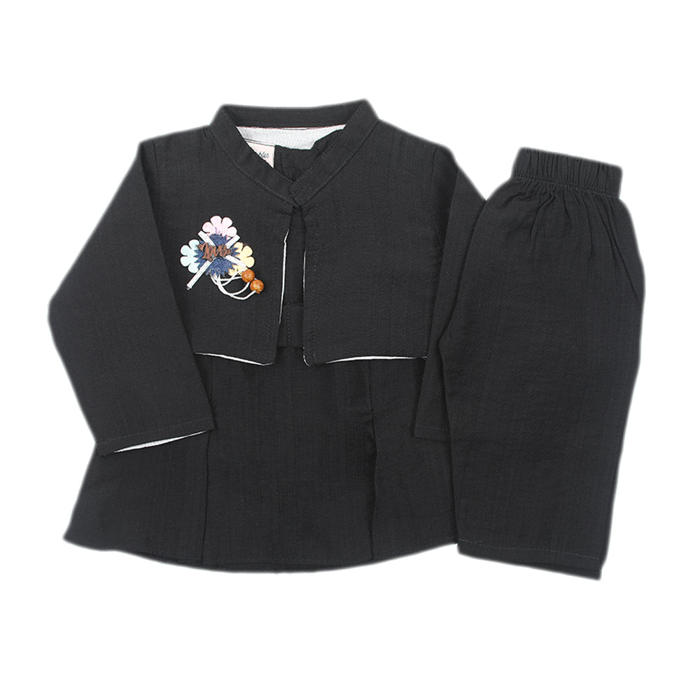 Newborn Girls Shalwar Suit - Black, Newborn Girls Shalwar Suits, Chase Value, Chase Value