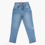 Eminent Girls Loose Tappered Denim Pant - Ice Blue, Girls Pants & Capri, Eminent, Chase Value