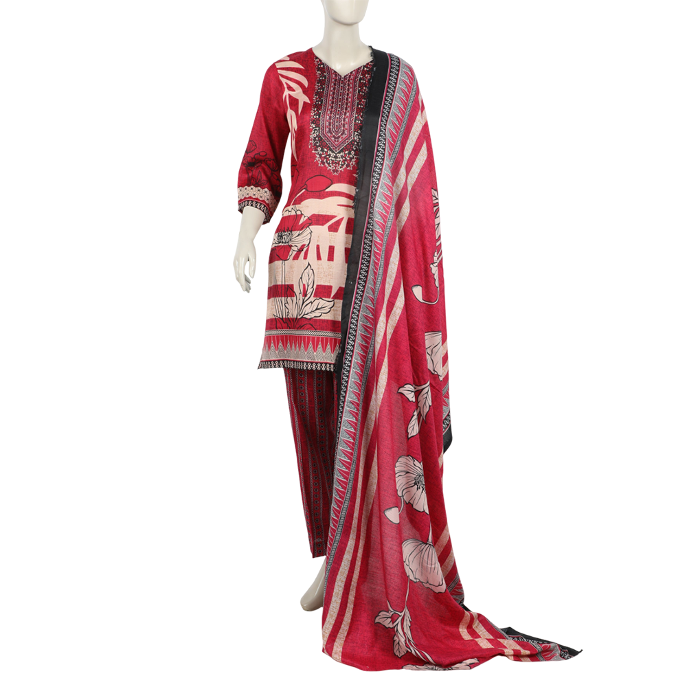 Women's Wash & Wear Unstitched 3pcs Suit - A14, Women, 3Pcs Shalwar Suit, Chase Value, Chase Value