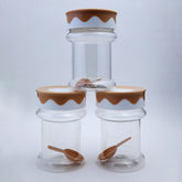 Safari Fancy Kitchen Jar Set 3Pcs 550-ML, Storage Boxes, Safari, Chase Value