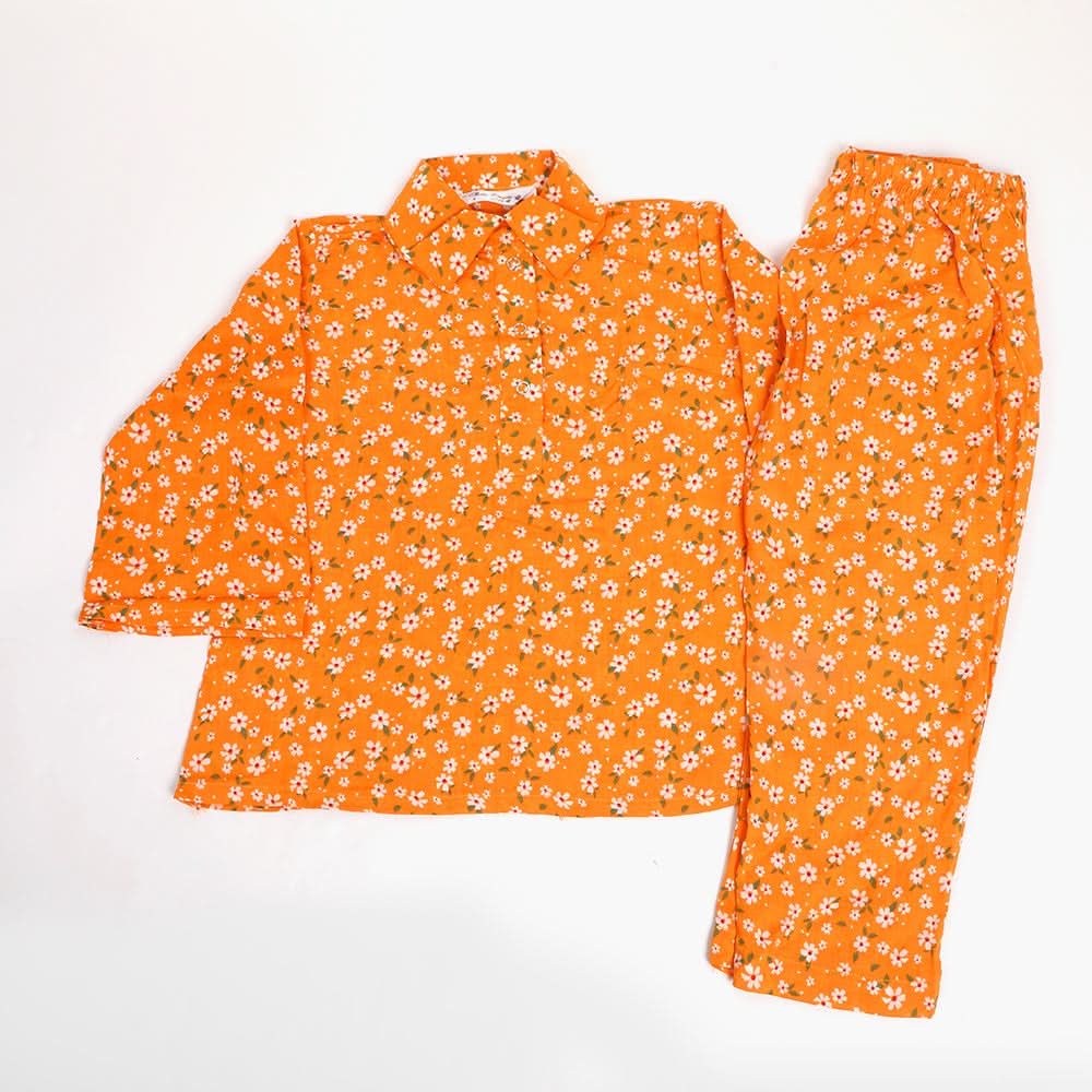 Girls Printed Shalwar Suit - Orange, Girls Shalwar Kameez, Chase Value, Chase Value