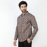 Men's Casual Check Shirt - Brown, Men's Shirts, Chase Value, Chase Value