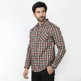 Men's Casual Check Shirt - Brown, Men's Shirts, Chase Value, Chase Value