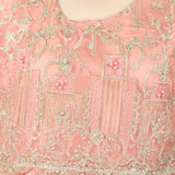 Women's Organza Fancy Embroidered 3Pcs Suit - Peach, Women Shalwar Suits, Chase Value, Chase Value
