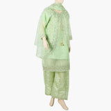 Women's Organza Fancy Embroidered 3Pcs Suit - Green, Women Shalwar Suits, Chase Value, Chase Value
