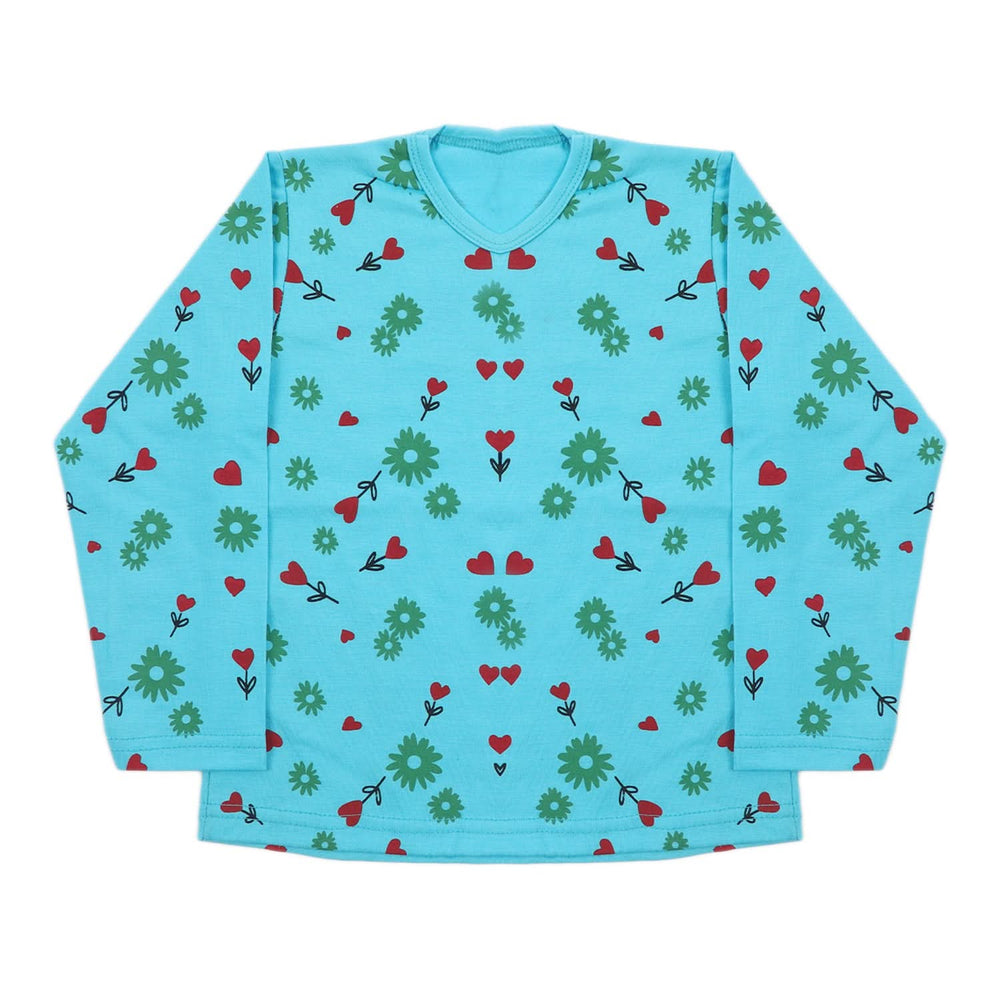 Girls Full Sleeves T-Shirt - Blue, Girls T-Shirts, Chase Value, Chase Value