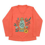 Girls Full Sleeves T-Shirt - Peach, Girls T-Shirts, Chase Value, Chase Value