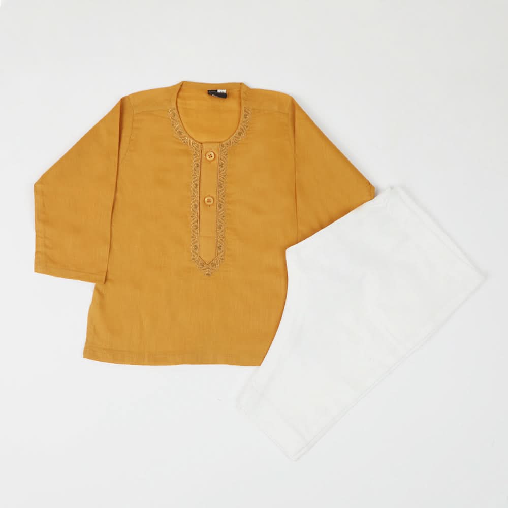 Newborn Boys Shalwar Suit - Mustard, Newborn Boys Shalwar Suits, Chase Value, Chase Value