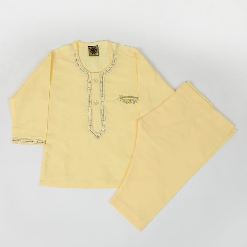Newborn Boys Shalwar Suit - Lemon, Newborn Boys Shalwar Suits, Chase Value, Chase Value