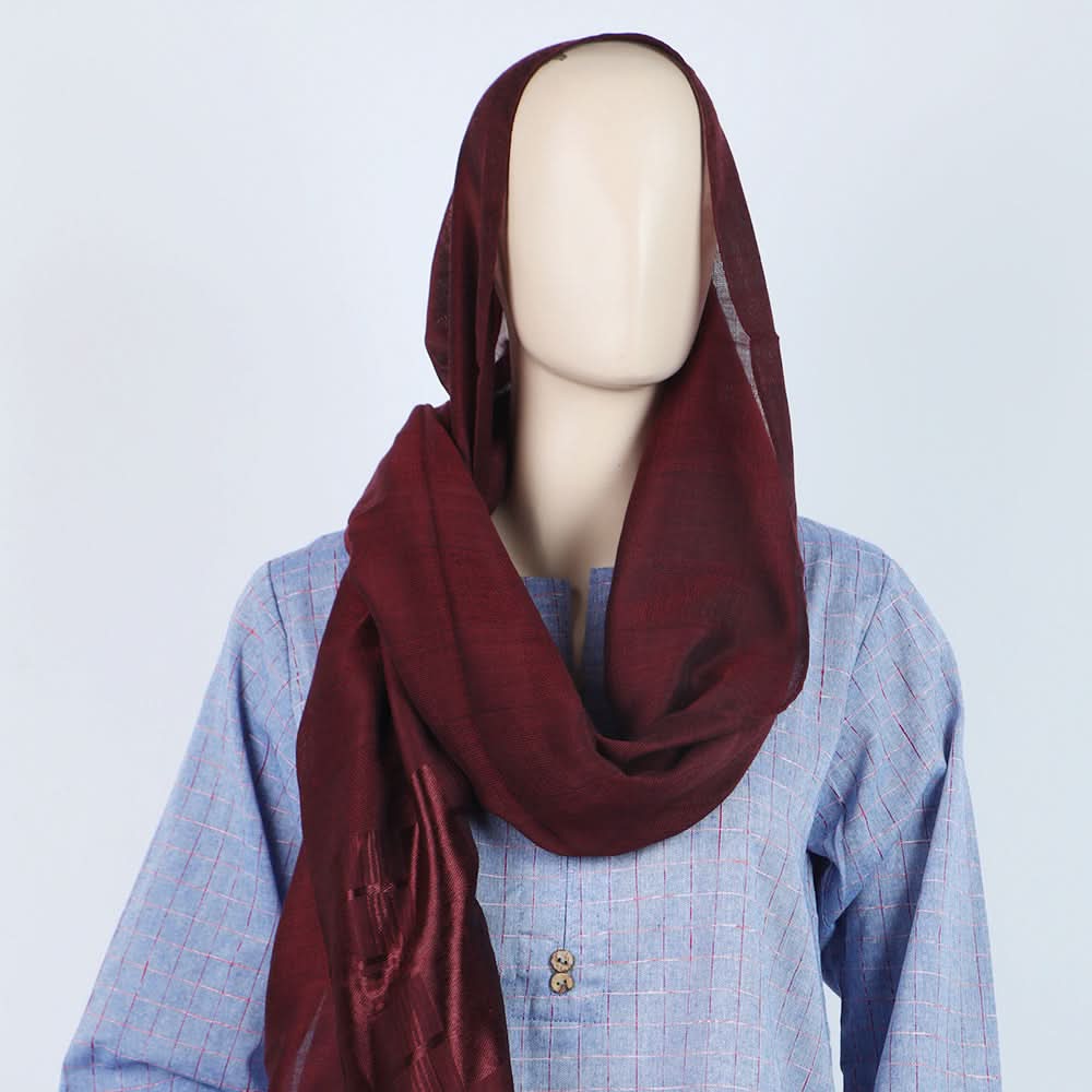 Women's Jacquard Turkish Scarves - Maroon, Women Shawls & Scarves, Chase Value, Chase Value