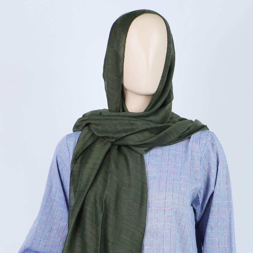 Women's Jacquard Turkish Scarves - Olive Green, Women Shawls & Scarves, Chase Value, Chase Value