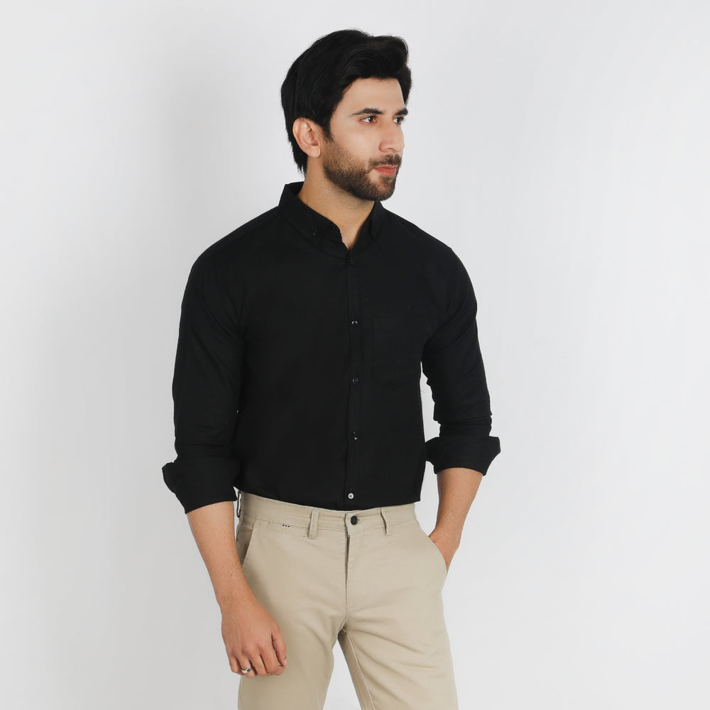 Men's Casual Chambray Shirt - Black, Men's Shirts, Chase Value, Chase Value