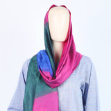 Women's Jacquard Turkish Scarves - Pink & Blue, Women Shawls & Scarves, Chase Value, Chase Value