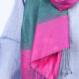 Women's Jacquard Turkish Scarves - Pink & Blue, Women Shawls & Scarves, Chase Value, Chase Value