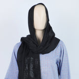 Women's Jacquard Border Turkish Scarves - Black, Women Shawls & Scarves, Chase Value, Chase Value