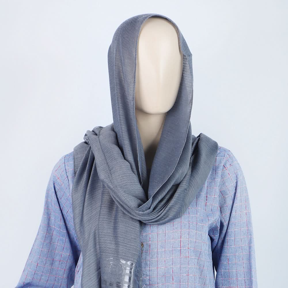 Women's Jacquard Border Turkish Scarves - Grey, Women Shawls & Scarves, Chase Value, Chase Value
