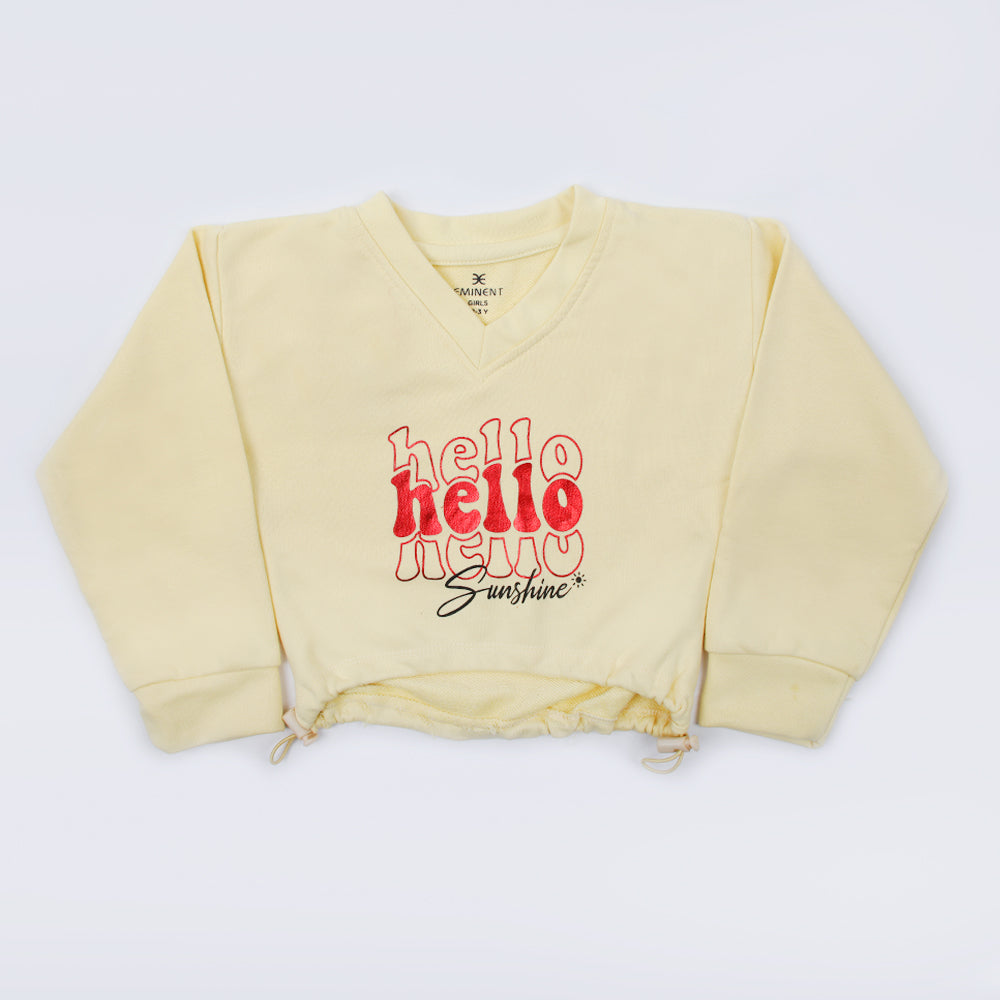 Eminent Girls Full Sleeves Sweat Shirt - Lemon, Girls Hoodies & Sweat Shirts, Eminent, Chase Value