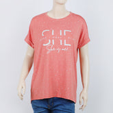 Women's Printed Half Sleeves Top - Tea Pink, Women T-Shirts & Tops, Chase Value, Chase Value