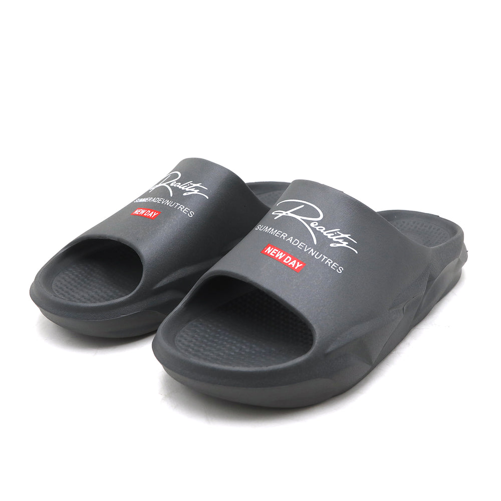 Slip-on open toe Slider - Dark Grey, Men's Slippers, Chase Value, Chase Value