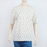 Women's Printed Half Sleeves Top - Off White, Women T-Shirts & Tops, Chase Value, Chase Value