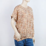 Women's Printed Half Sleeves Top - Light Brown, Women T-Shirts & Tops, Chase Value, Chase Value