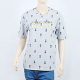 Women's Printed Half Sleeves Top - Grey, Women T-Shirts & Tops, Chase Value, Chase Value