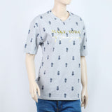 Women's Printed Half Sleeves Top - Grey, Women T-Shirts & Tops, Chase Value, Chase Value