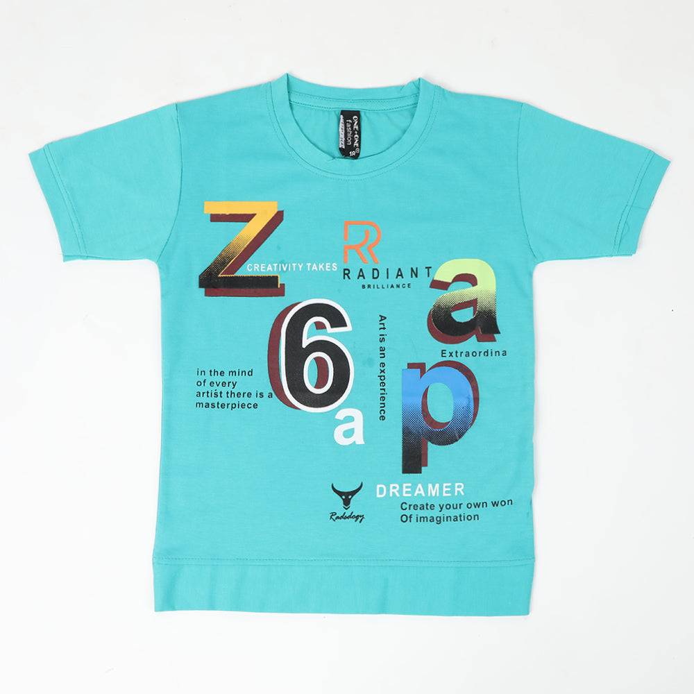 Boys Half Sleeves T-Shirt - Sea Green, Boys T-Shirts, Chase Value, Chase Value