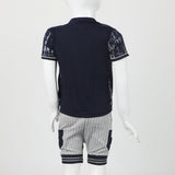 Boys Half Sleeves 3Pcs Suit - Navy Blue, Boys Sets & Suits, Chase Value, Chase Value