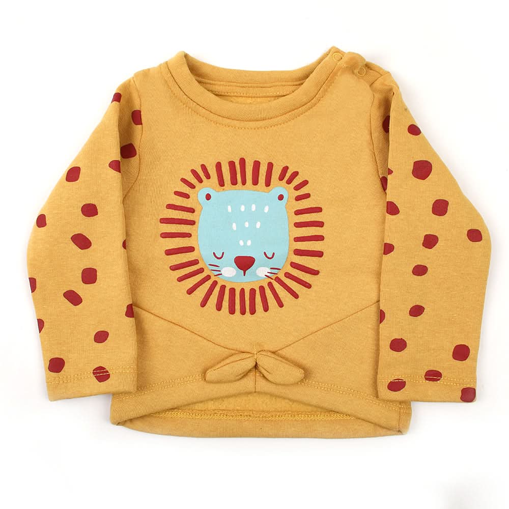 Eminent Newborn Girls Full Sleeves T-Shirt - Mustard, Newborn Girls T-Shirts, Eminent, Chase Value