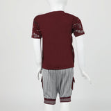 Boys Half Sleeves 3Pcs Suit - Maroon, Boys Sets & Suits, Chase Value, Chase Value