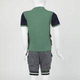 Boys Half Sleeves 3Pcs Suit - Green, Boys Sets & Suits, Chase Value, Chase Value