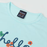 Girls Half Sleeves T-Shirt - Cyan, Girls T-Shirts, Chase Value, Chase Value