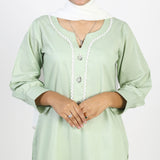 Women's Dyed Kurti - Light Green, Women Ready Kurtis, Chase Value, Chase Value