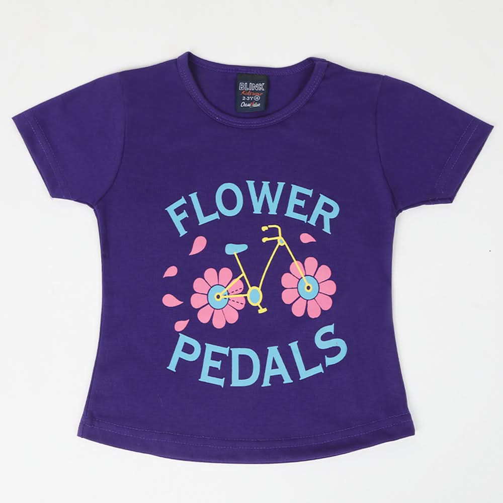 Girls Half Sleeves T-Shirt - Purple, Girls T-Shirts, Chase Value, Chase Value