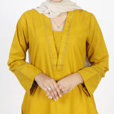Women's Dyed Kurti - Mustard, Women Ready Kurtis, Chase Value, Chase Value