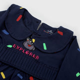 Eminent Newborn Full Sleeves Frock - Mid Blue, Newborn Girls Frocks, Eminent, Chase Value