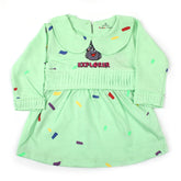 Eminent Newborn Full Sleeves Frock - Sea Green, Newborn Girls Frocks, Eminent, Chase Value