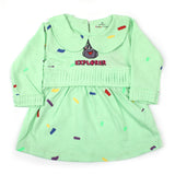 Eminent Newborn Full Sleeves Frock - Sea Green, Newborn Girls Frocks, Eminent, Chase Value